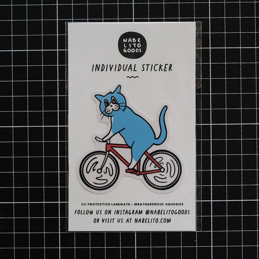 Bicycle-Riding Cat Sticker