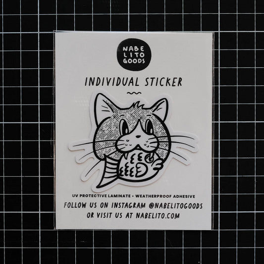 Feline Feast Fish Sticker