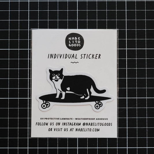 Skateboard Cat Sticker