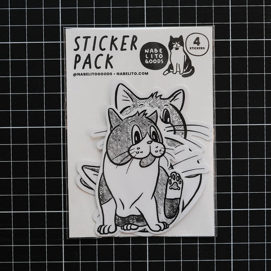Monochrome Cat Sticker Pack