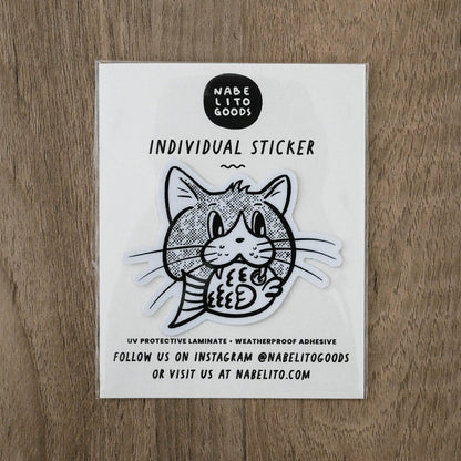 Feline Feast Fish Sticker